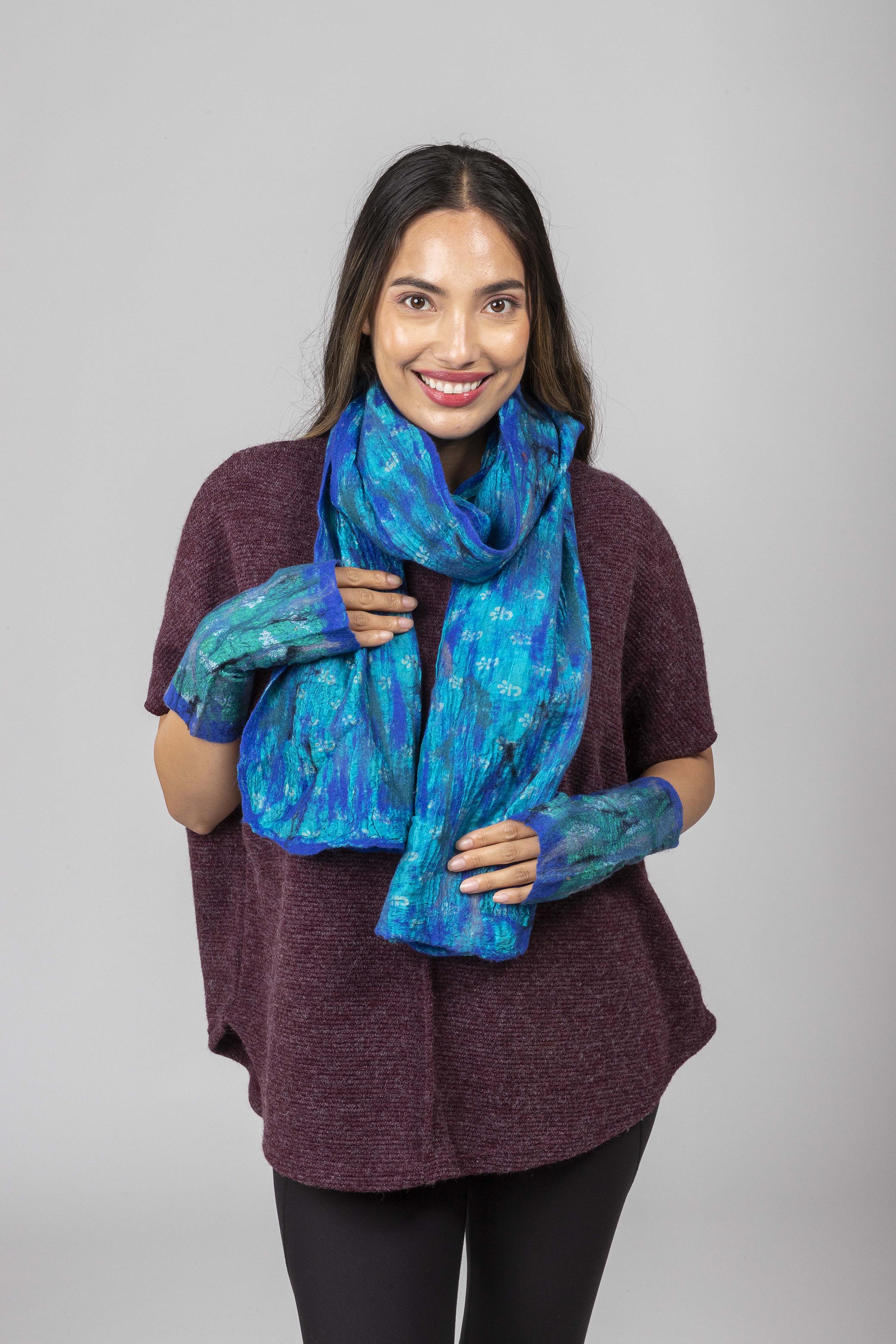 Merino Wool Felted Scarf – Himalayan Artwear