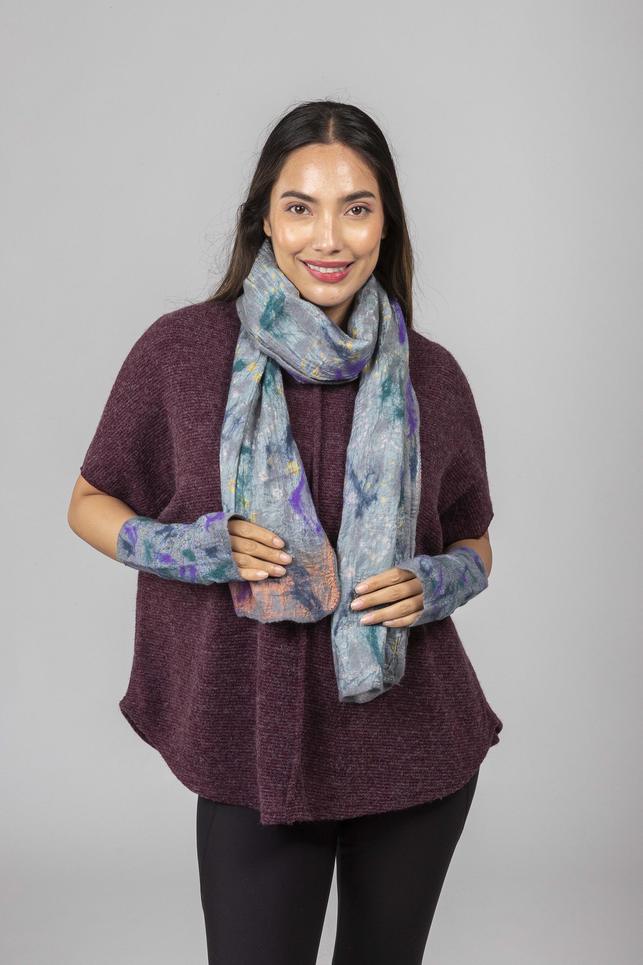 Merino Wool Felted Scarf – Himalayan Artwear