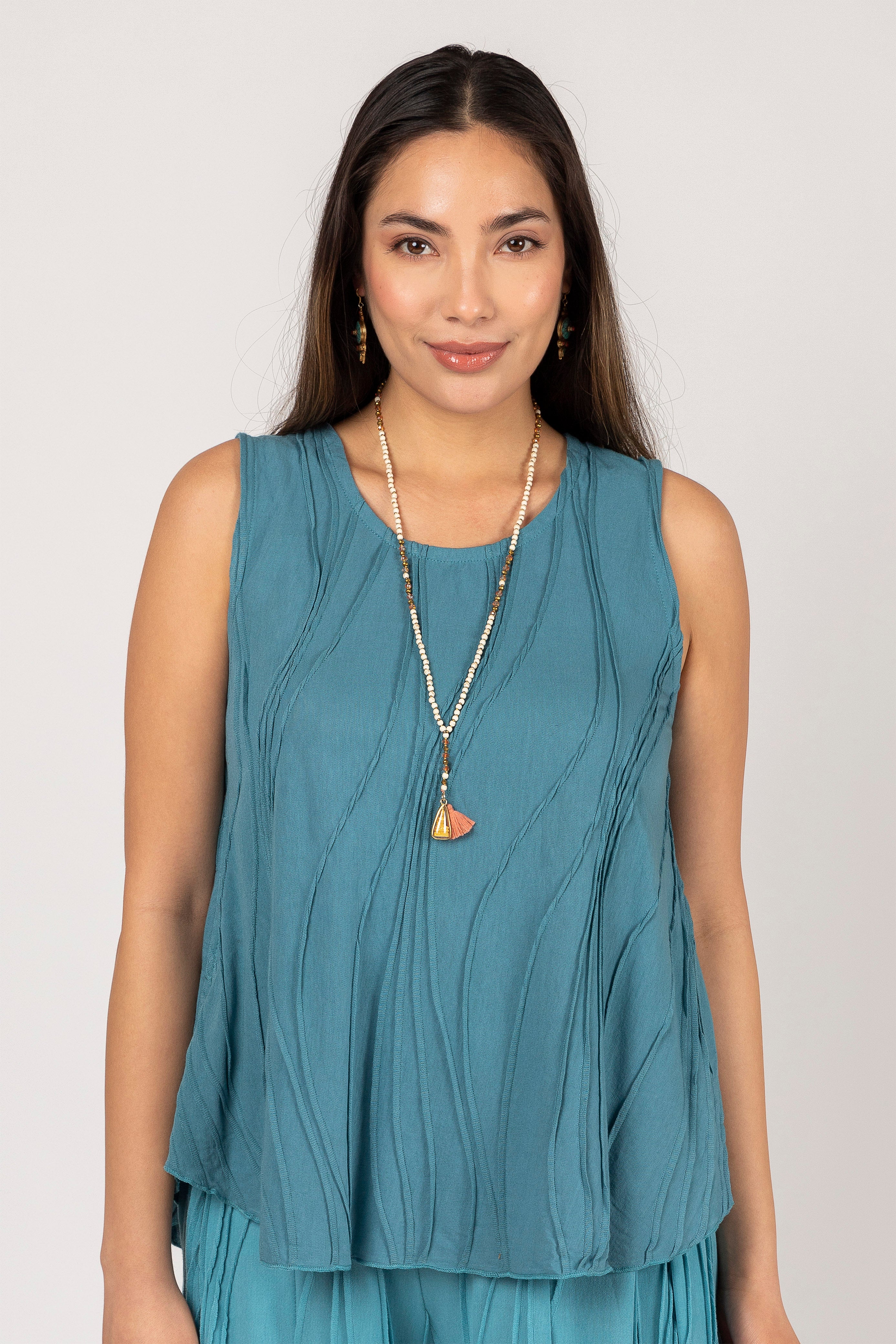Stitch Cotton Tank Top