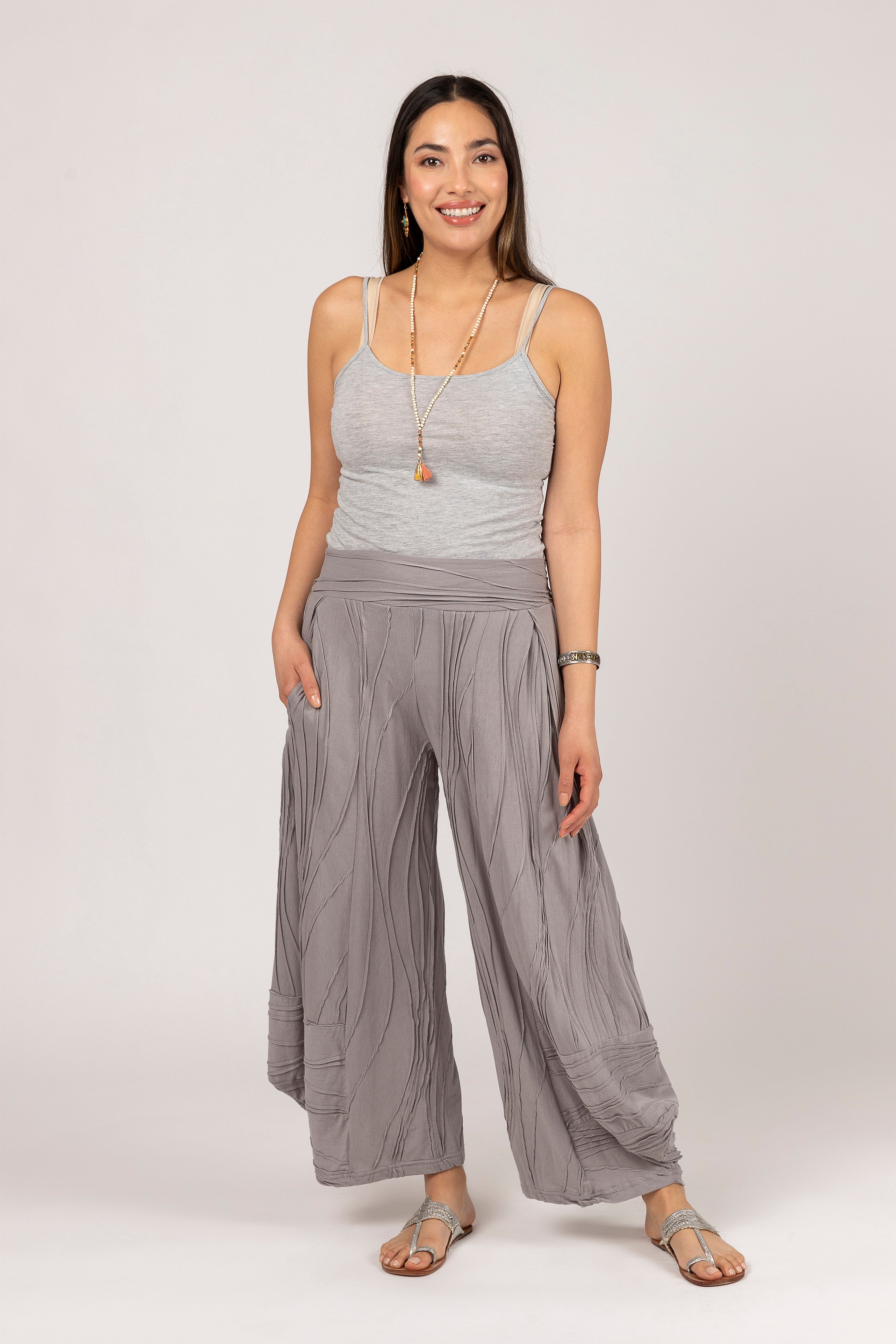Stitched Cotton Pants