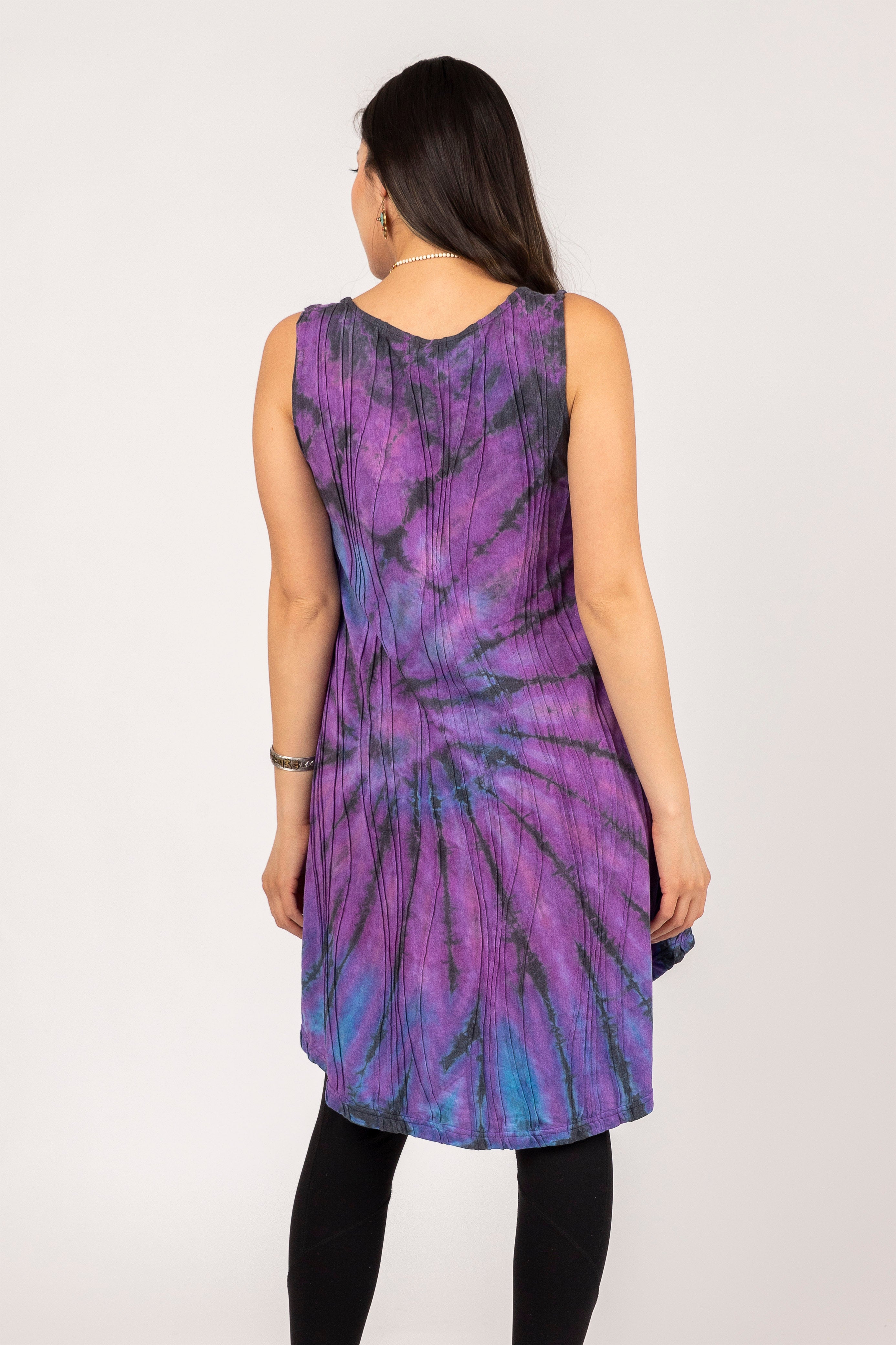 purple tie dye dress Windhorse Dress style WN-1909 White L/XL