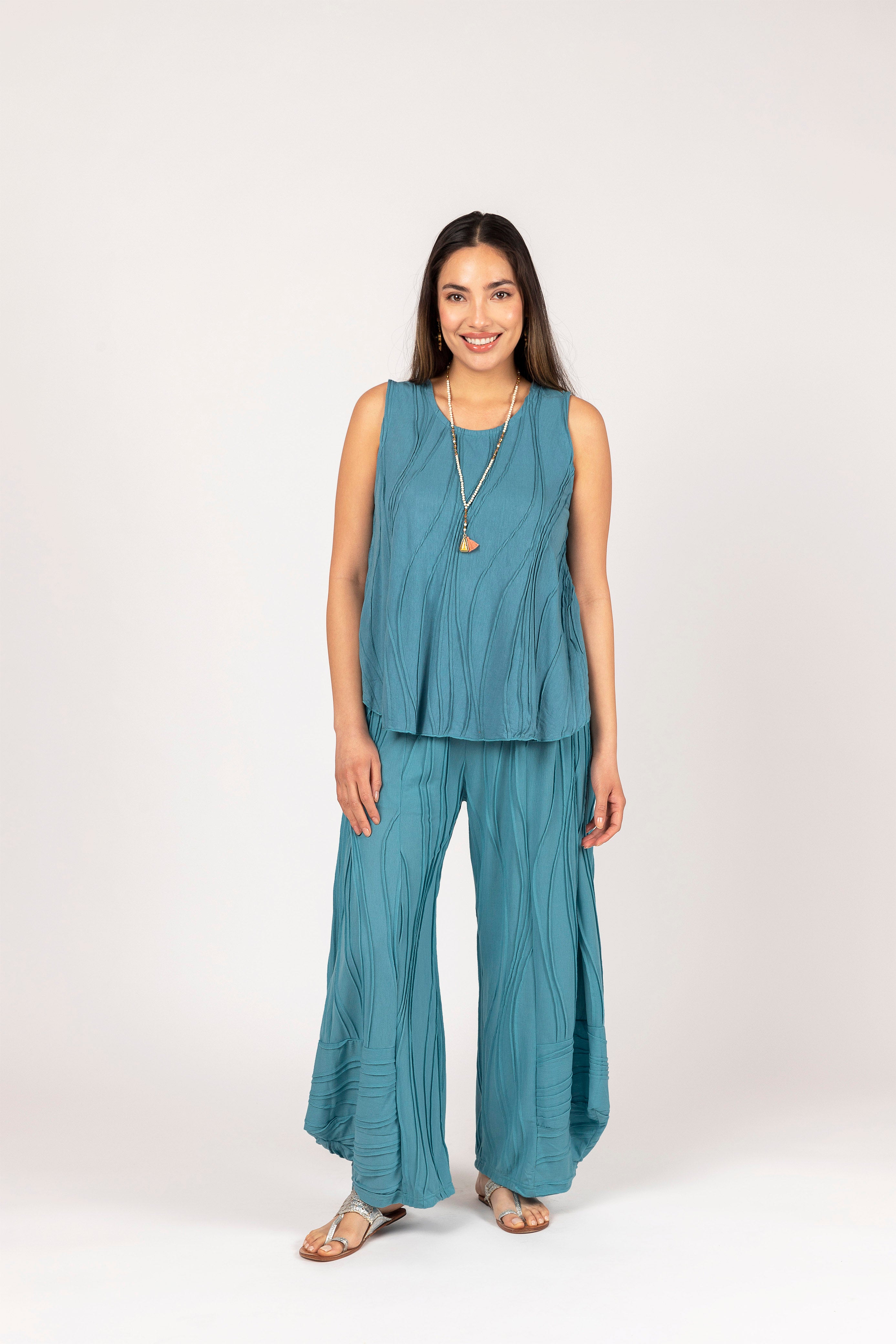 Stitched Cotton Pants