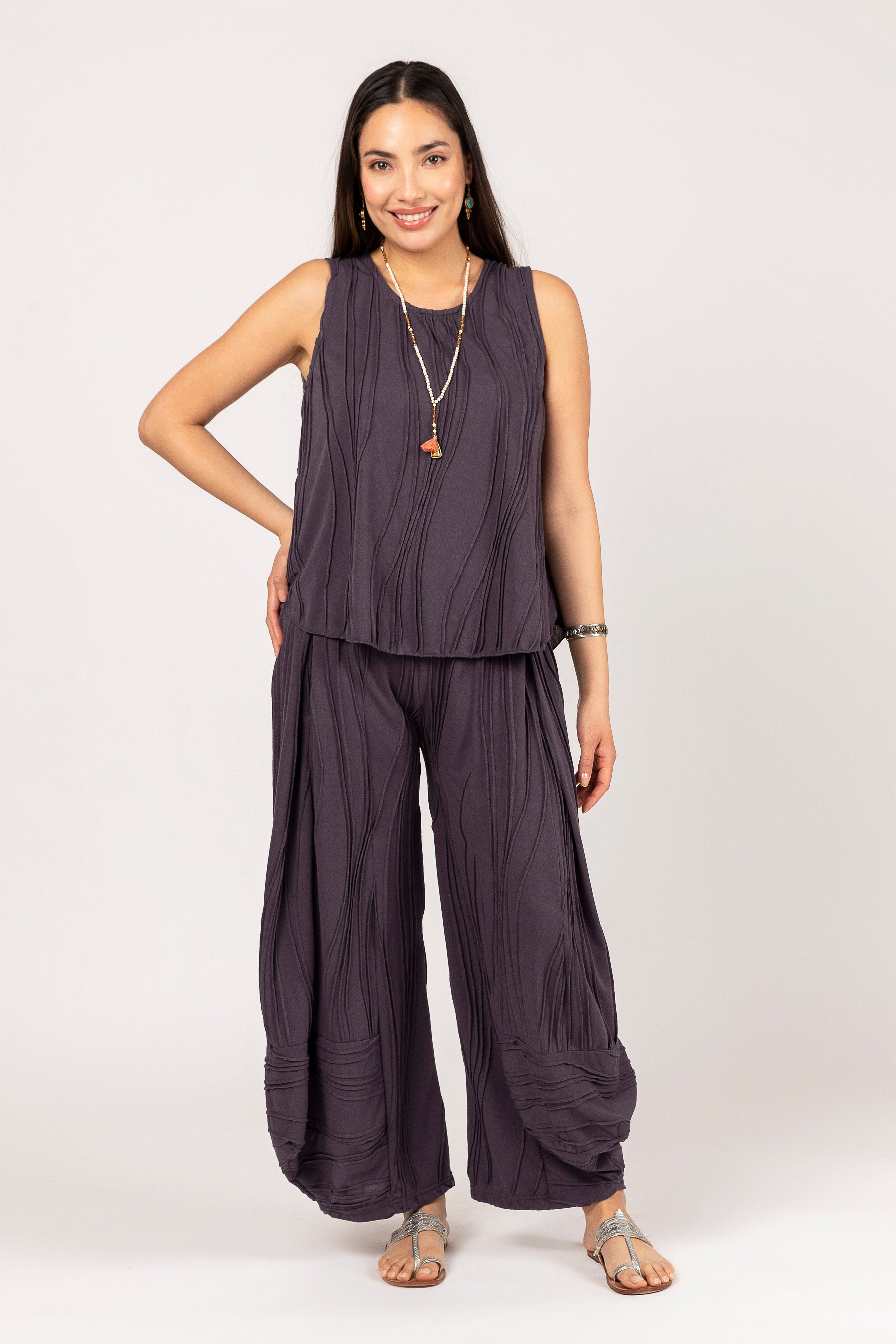 Stitched Cotton Pants