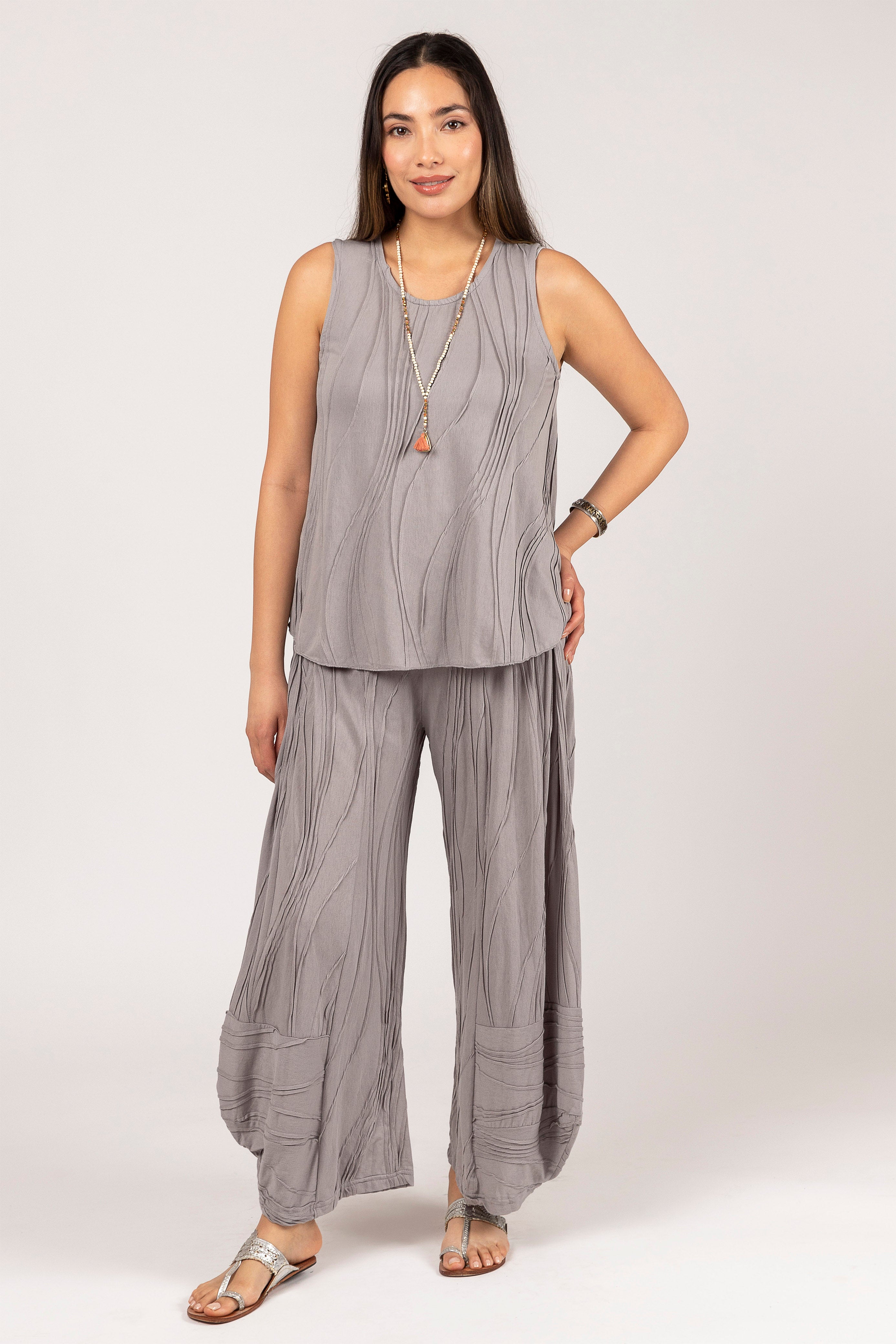 Stitched Cotton Pants