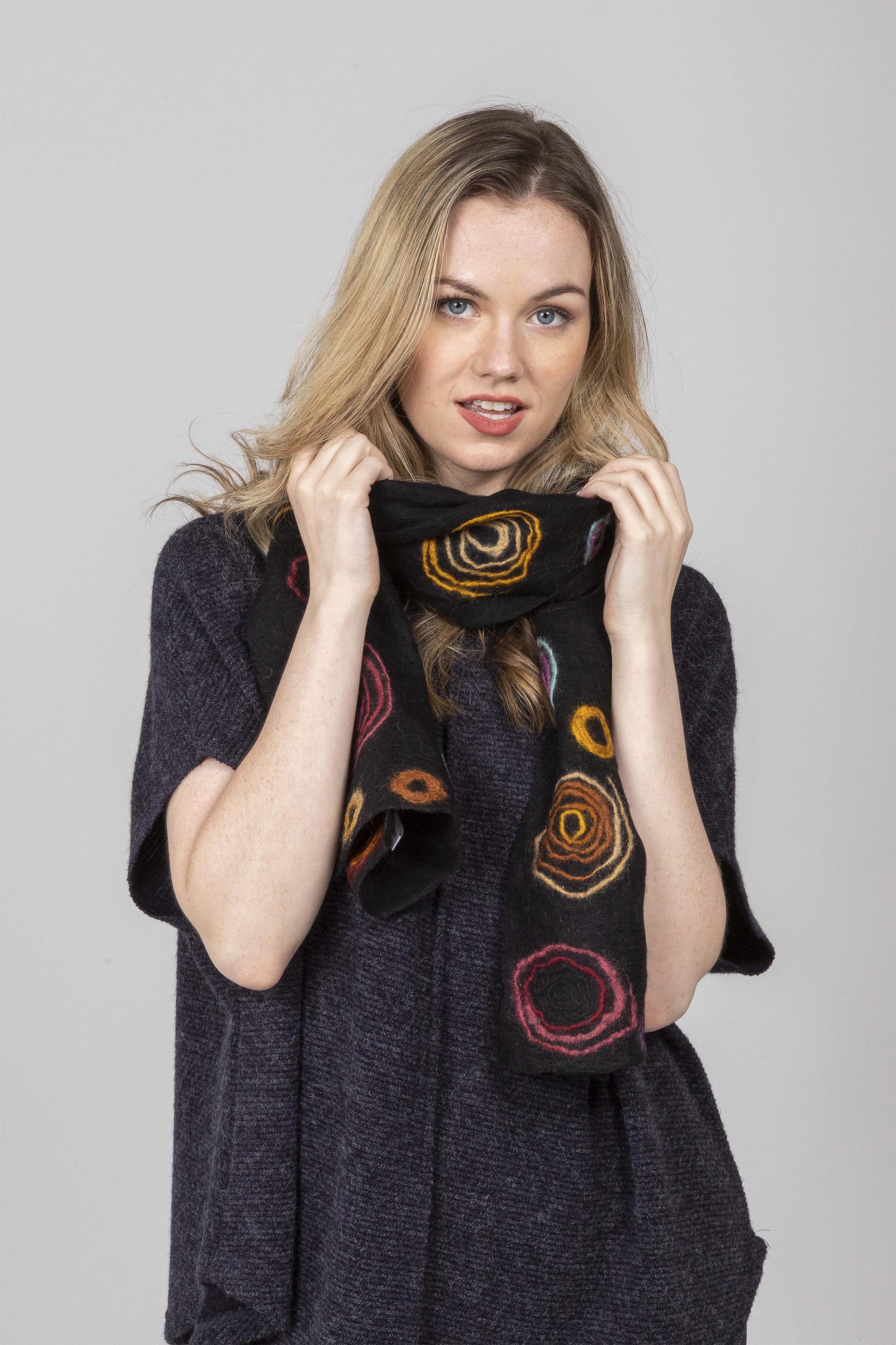 Swirls Felted Scarf
