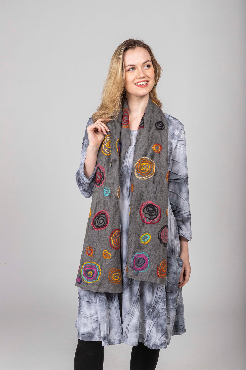 Swirls Felted Scarf