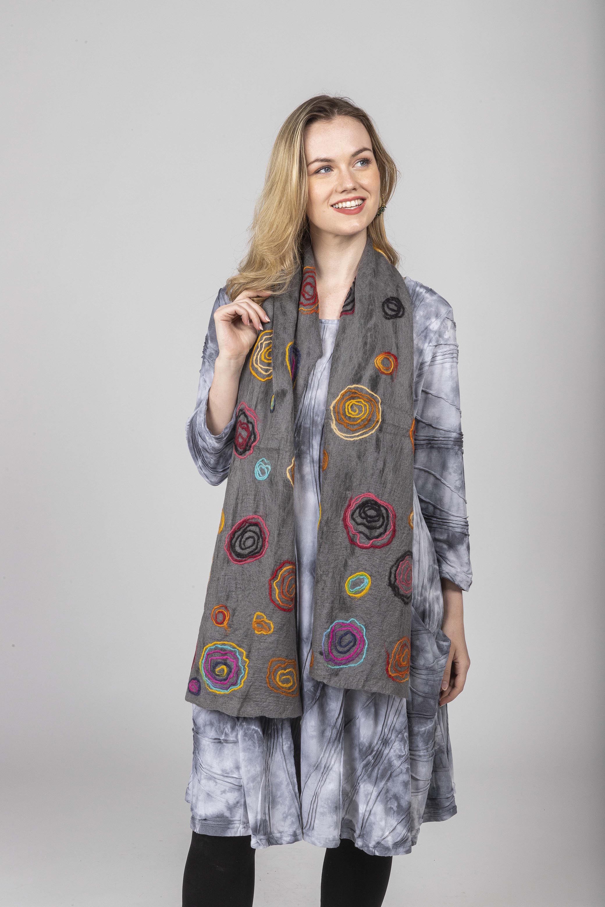 Swirls Felted Scarf