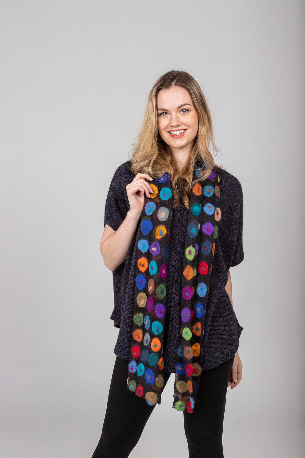 Mayu'r wool on Silk Scarf
