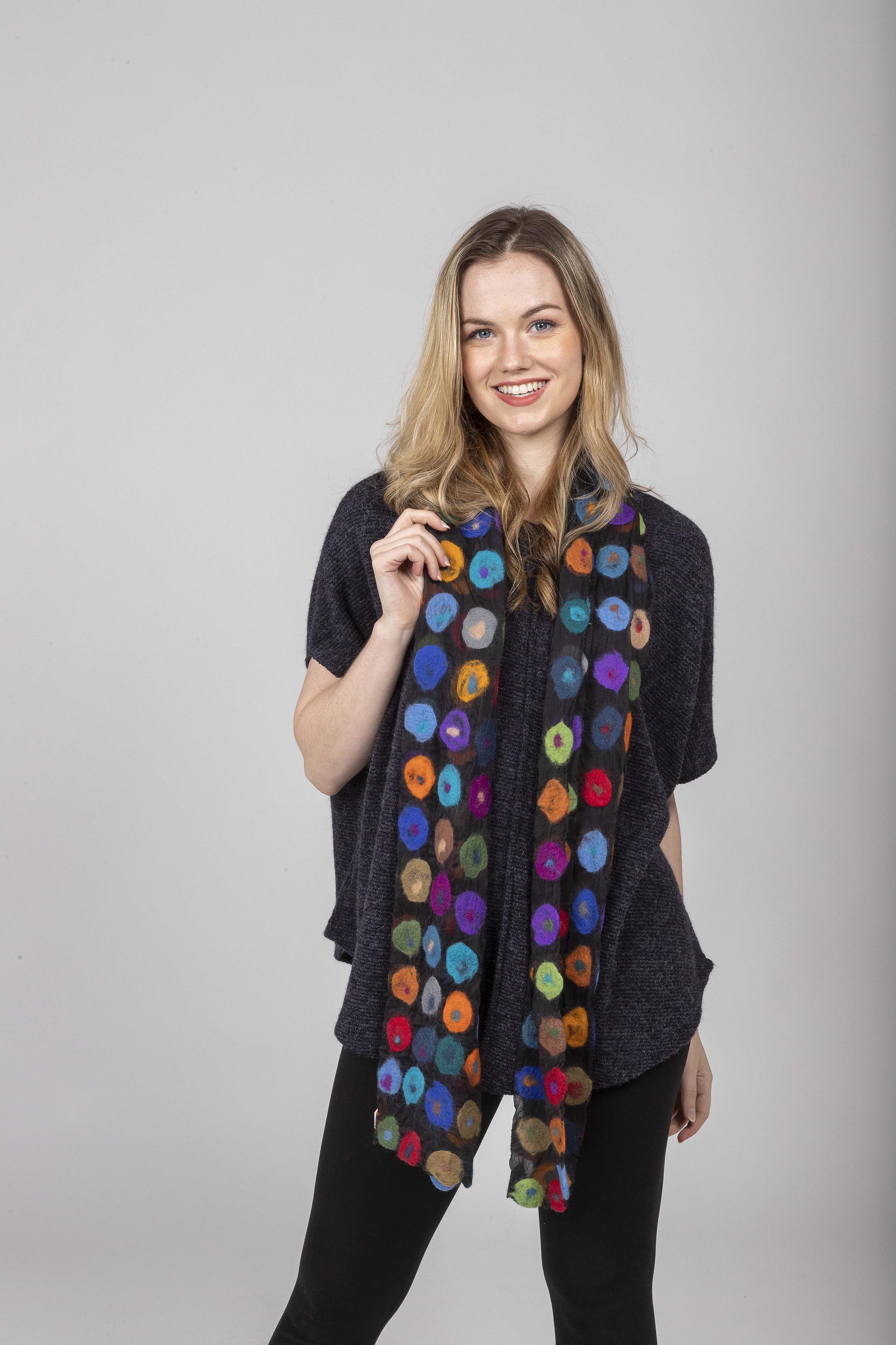 Mayu'r wool on Silk Scarf