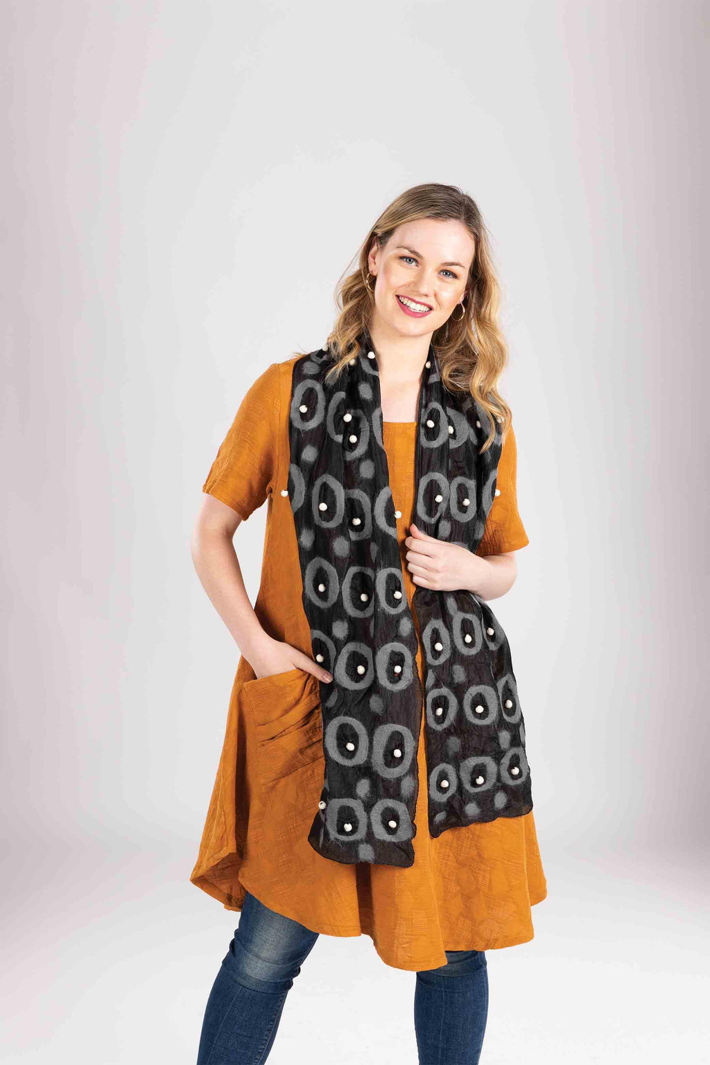 Orbit Wool Felted Scarf