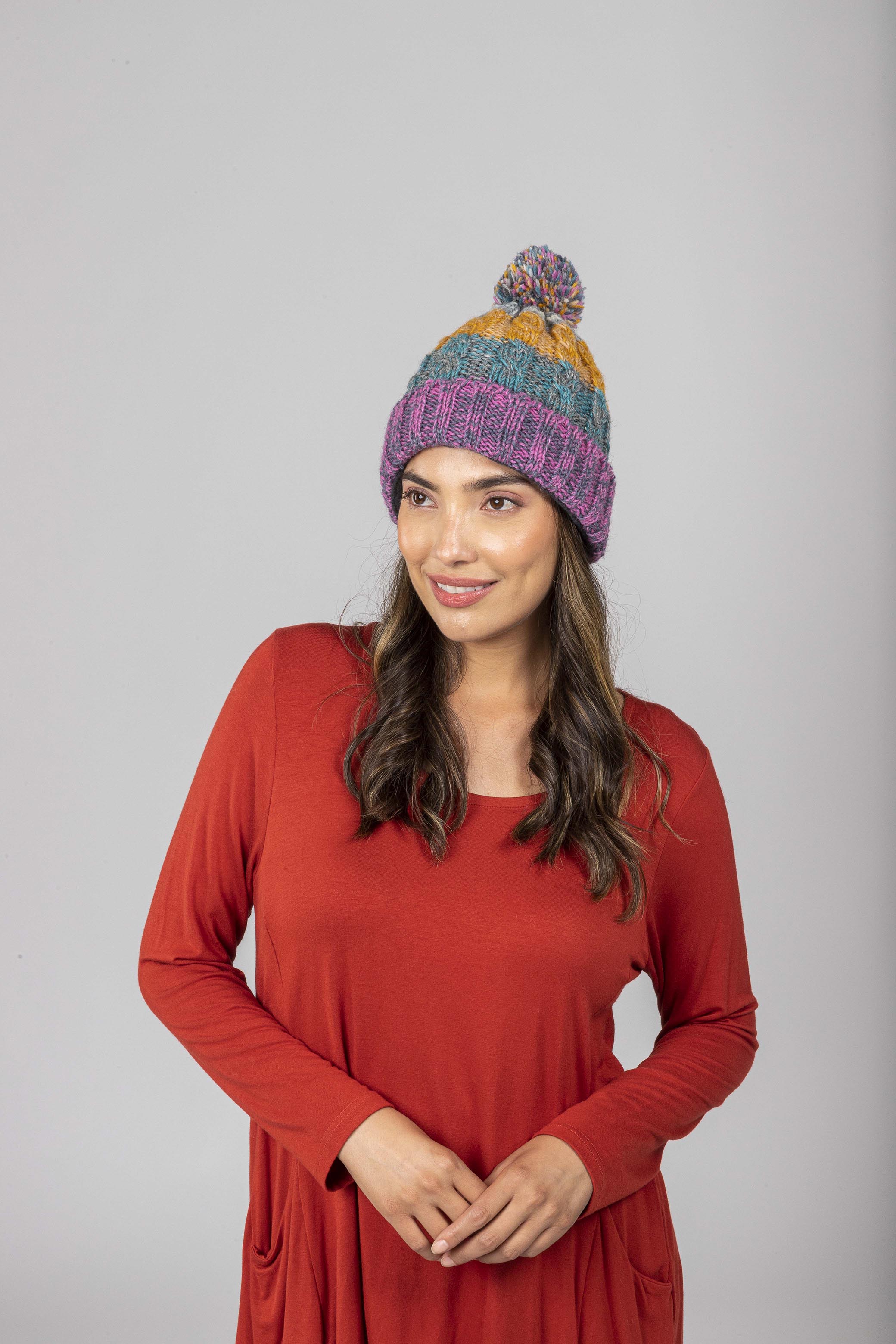 Multi Pom Pom Hat