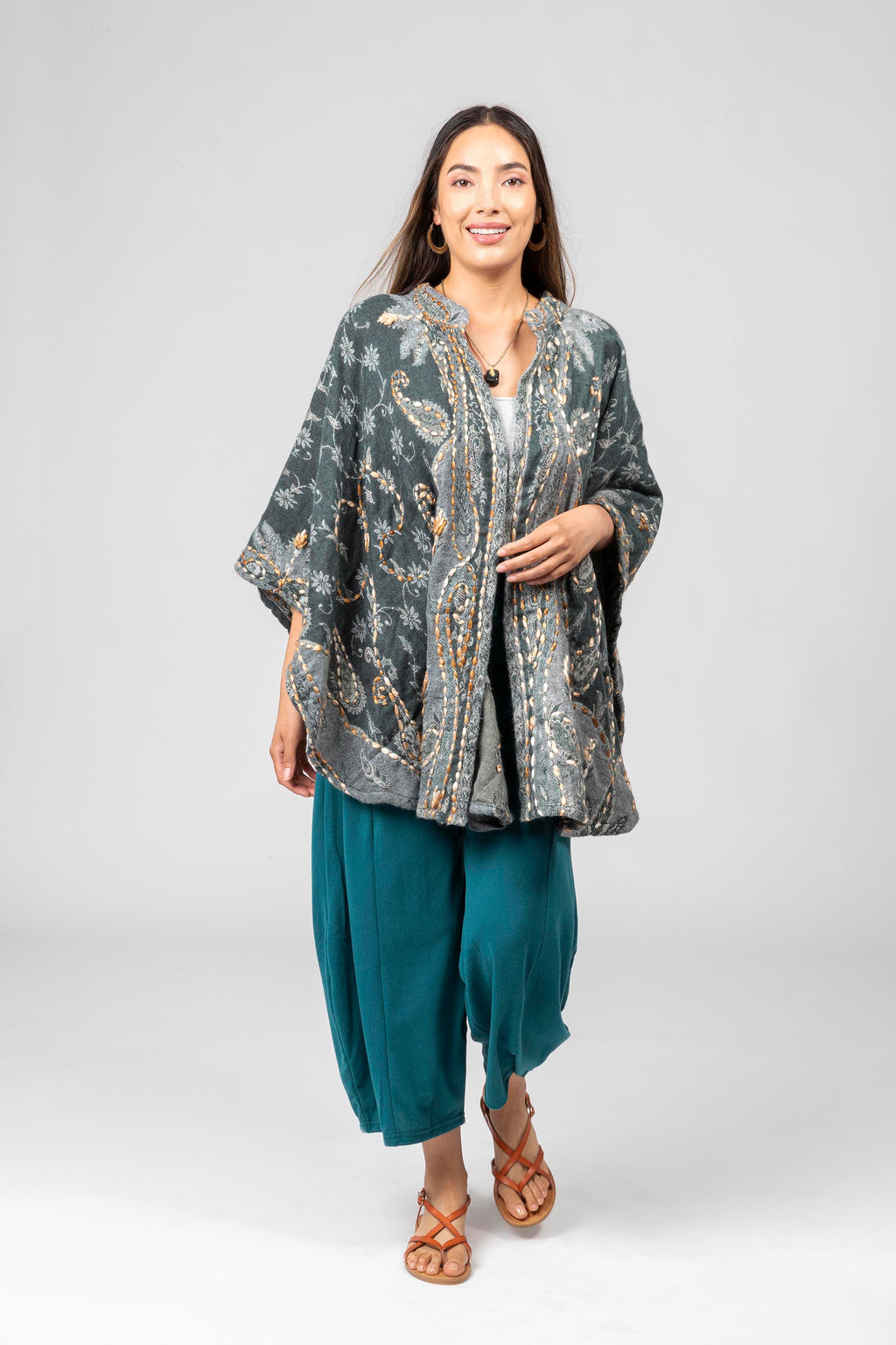 Embroidered Poncho