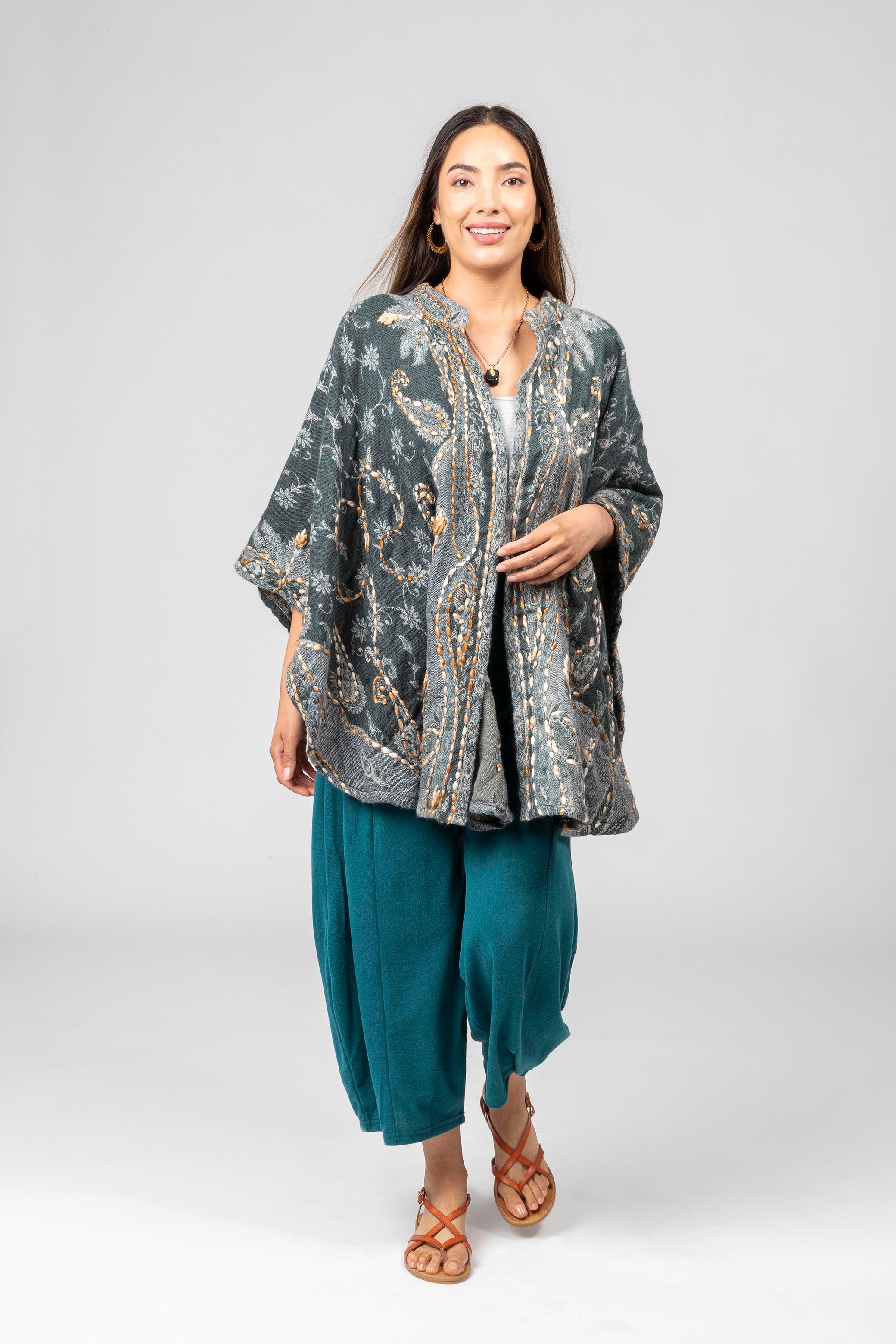 Embroidered Poncho