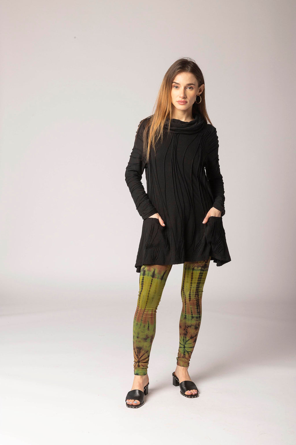 Stitched Cowl Neck Tunic