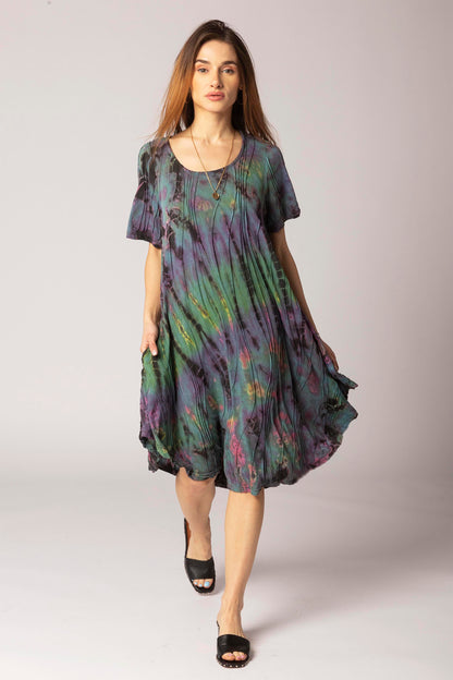 Tie-Dye Stitch  Midi Dress