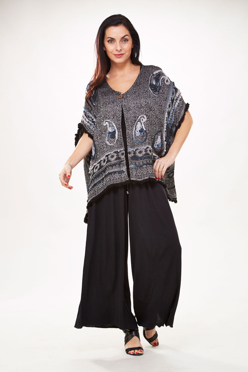 Embroidered Button Cover Up