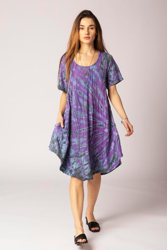 Tie-Dye Stitch  Midi Dress