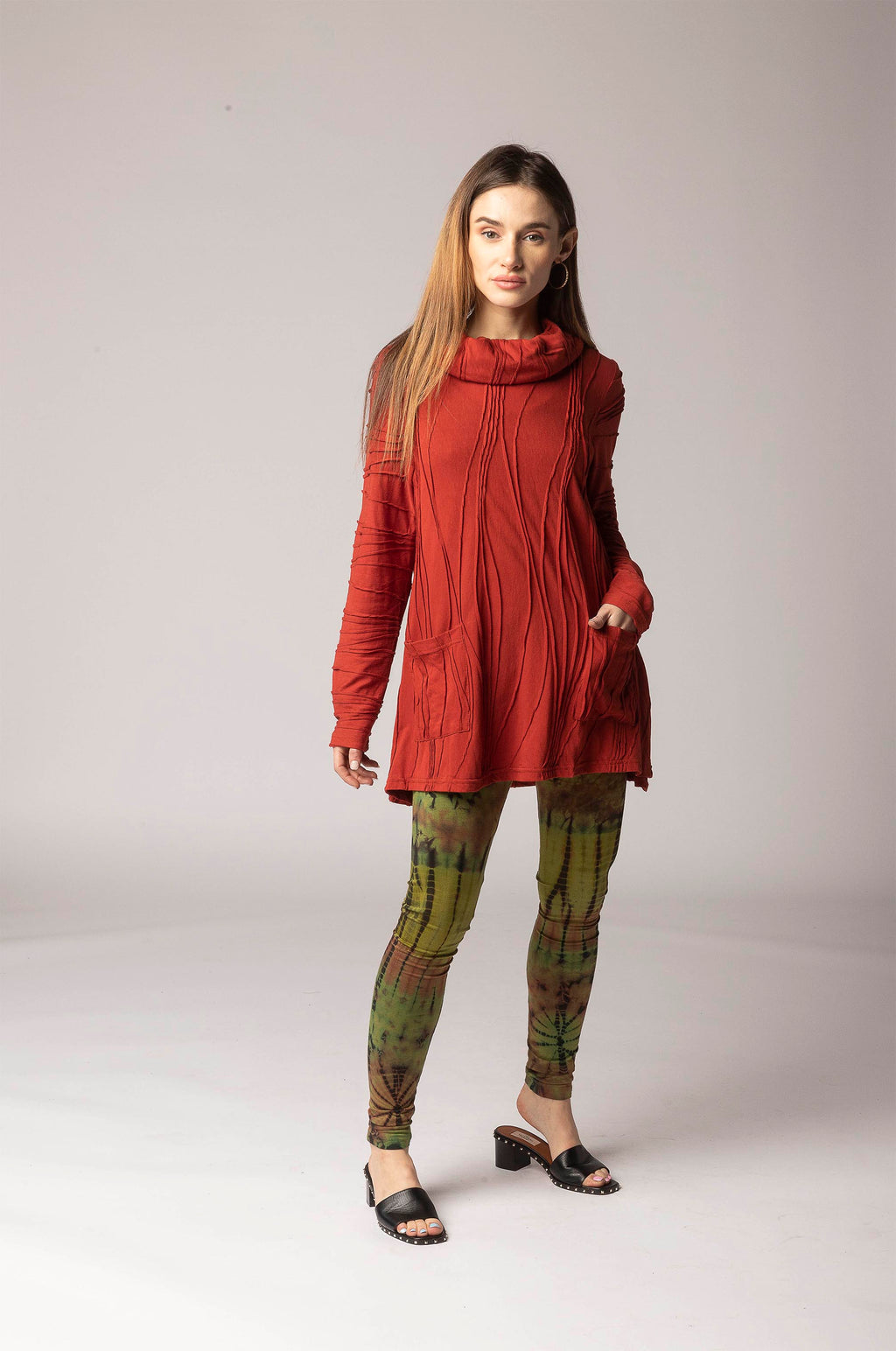 Stitched Cowl Neck Tunic